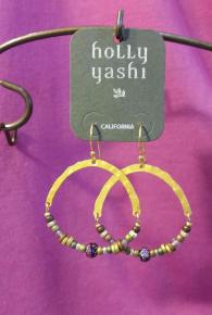 Holly Yashi Beaded And Gold Oval Earrings