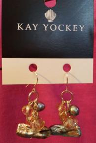 Kay Yockey Black Whimsical Pearl and Crystal Earrings 